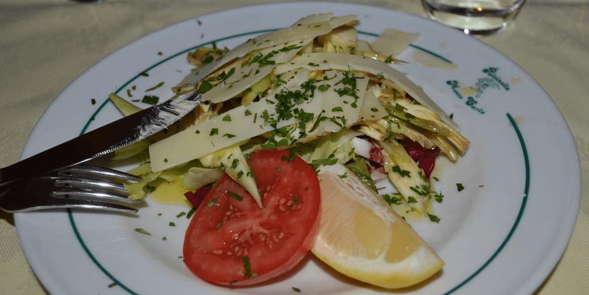 Artichokes salad and parmigiano - Pulcinella | Traditional Italian Pizza Delivery in Monaco